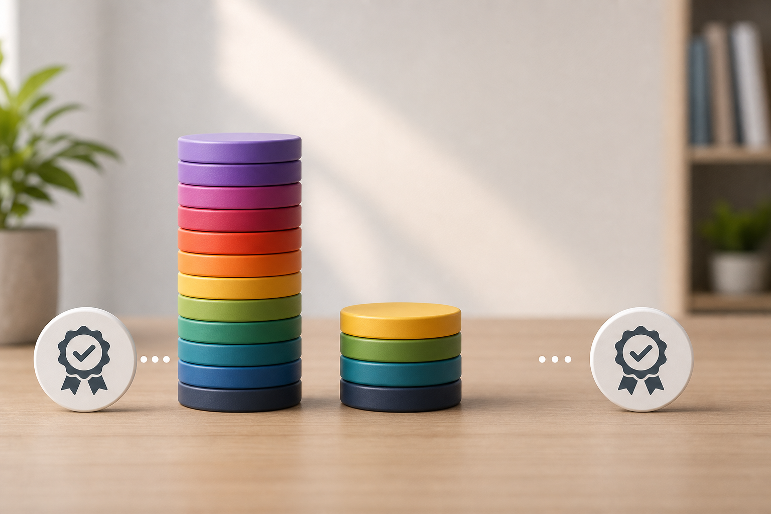 Side-by-side comparison of two token stacks indicating premium vs fit-for-purpose model costs with similar outcomes.